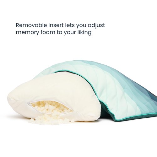 Rumpl The Adjustable Camp Pillow - Full Size Packable Outdoor and Travel Pillow, Two-Sided Temperature Control, 22" x 15", Cascade Fade