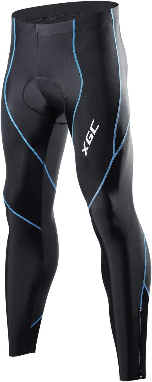 XGC Men's Long Cycling Pants Trousers Bike Pants Trousers Tights Legging with 4D Sponge Padded