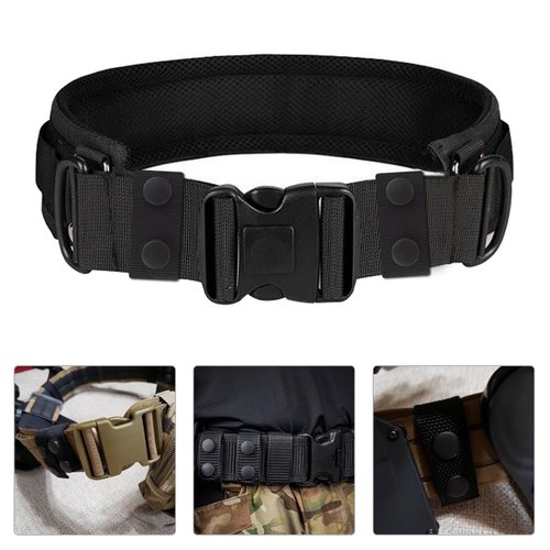 TKYPZY 4 Pcs Duty Belt Keepers Police Security Tactical Belt Keeper with Double Snaps Military Equipment Accessories Fixing Security Police Belt Law Enforcement Accessories Duty Belt Holder (Black)