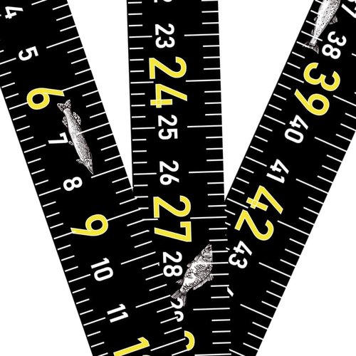 Fishing Ruler for Boat 51" Self-Adhesive Fish Measuring Decals (3 Pack) Waterproof Self Adhesive Measuring Ruler Tape (Black)