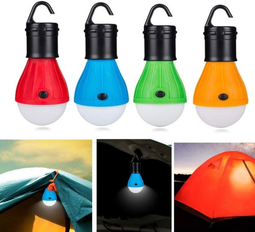 BlueSunshine 4 PCS LED Tent Lamp Camping Light Portable LED Lantern Emergency Light Bulb Battery Operated 3 Mode Night Light for Backpacking Hiking Fishing Shed Playhouse Indoor Outdoor Activities