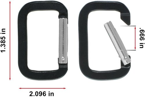 Craft County Aluminum Rectangle Carabiners (Olive Drab, 5 Pack)