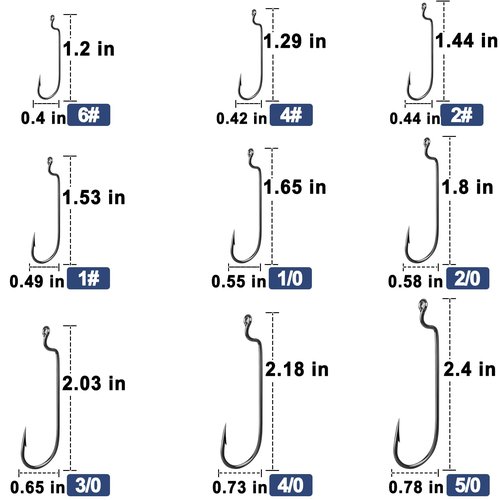 Natufish EWG Hooks for Bass Fishing,50Pcs Texas Carolina Rig Hooks Worm Hook Weedless/Inline for Soft Plastic Baits Saltwater(Size 3/0)