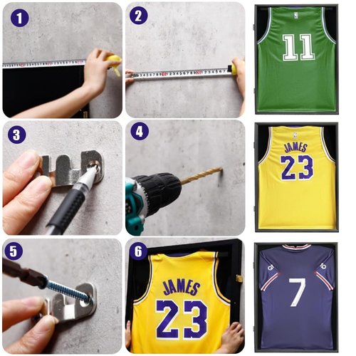 Jersey Frame Display Case, NETGOG 23.6x31.5-in Large Jersey Frame Shadow Box Lockable with UV Protection Acrylic and Hanger for Collection Baseball Basketball Football Hockey Sport Shirt Black