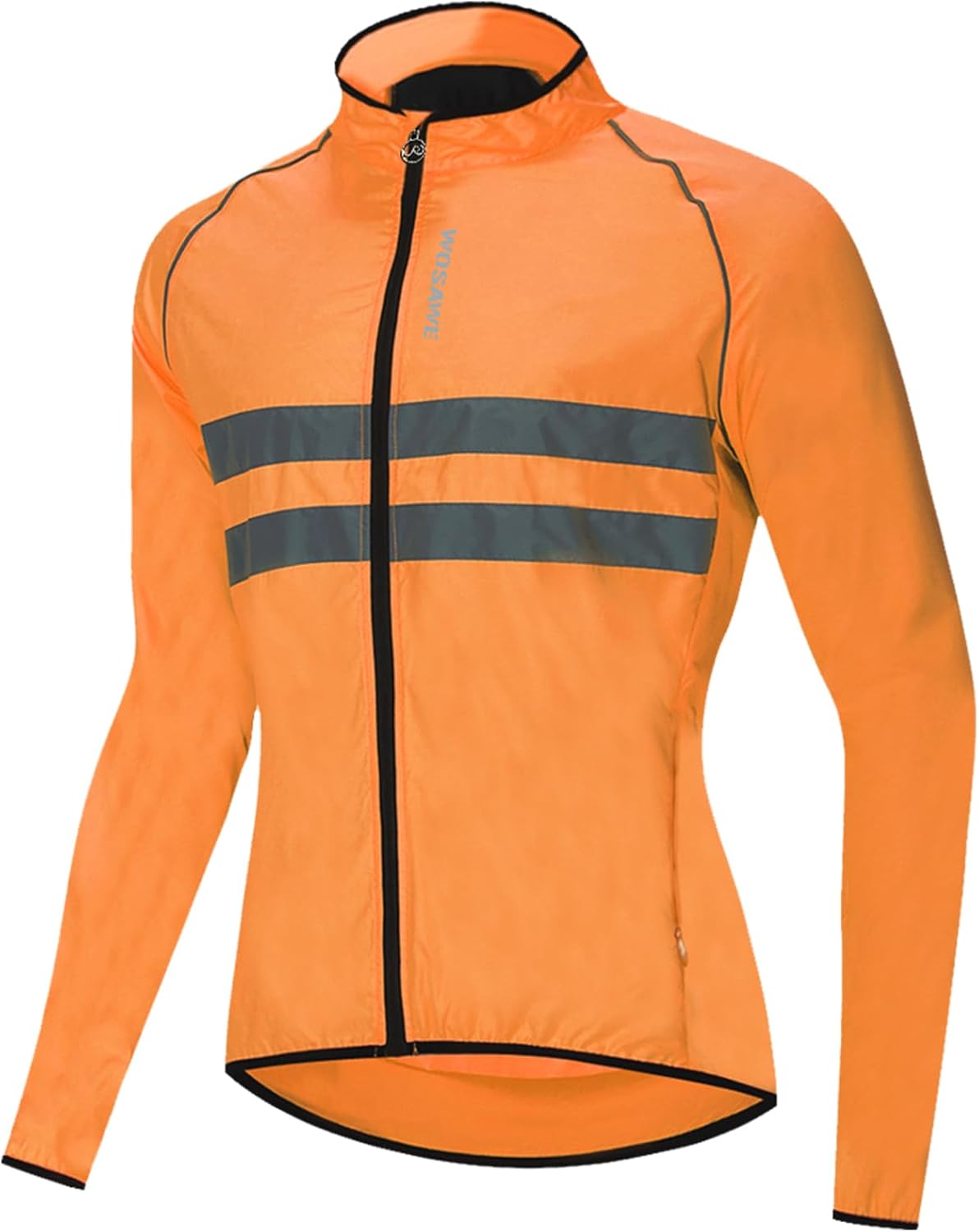 WOSAWE Men's High Visibility Cycling Wind Jacket Water Resistance Reflective Windbreaker