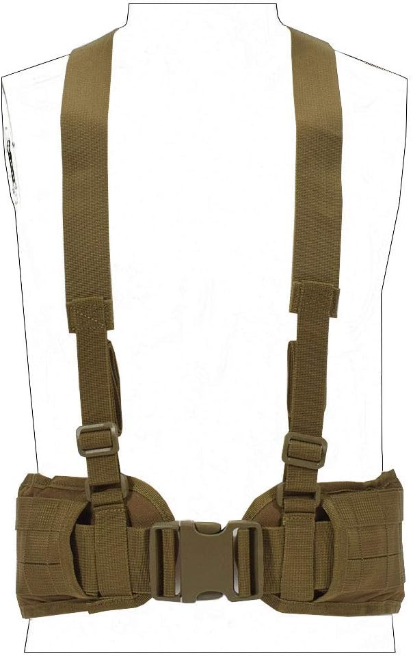 SINAIRSOFT Tactical Waist Belt with X-Shaped Suspenders Free Straps Airsoft Combat Padded Molle Belt