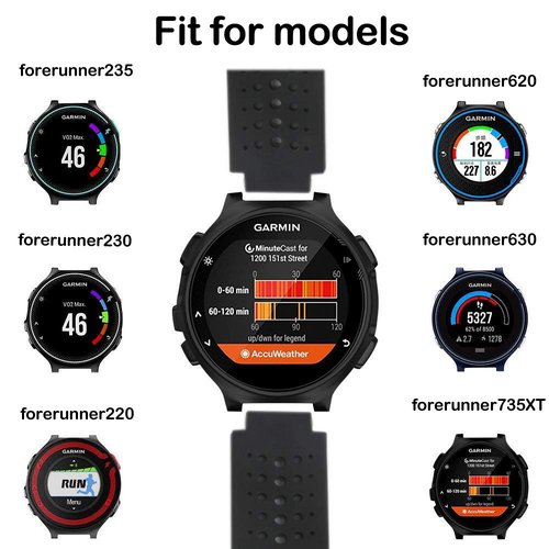 Band for Garmin Approach S20 S5 S6 Watch Bands Replacement Strap Wristband Accessories for Garmin Forerunner 220/230/ 235/620/ 630/ 735XT/ 235Lite, One Size