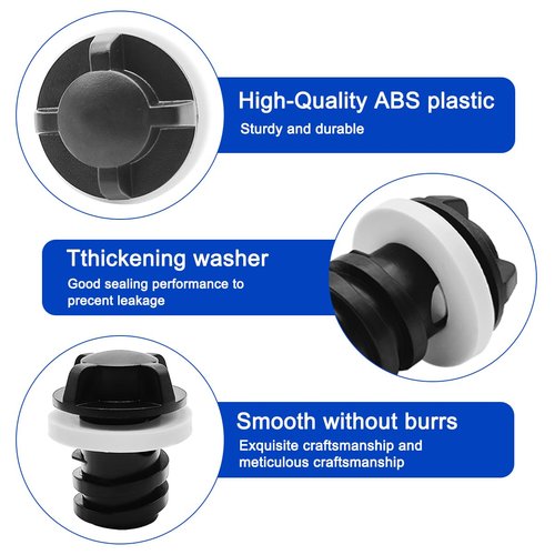XYQMLY Universal Cooler Drain Plug Kit, 2 Pcs Heavy-Duty Drain Plugs + 2 Pack Cooler Tie Downs Straps, Secure Seal Replacement for Hard-Sided Ice Chests and Coolers