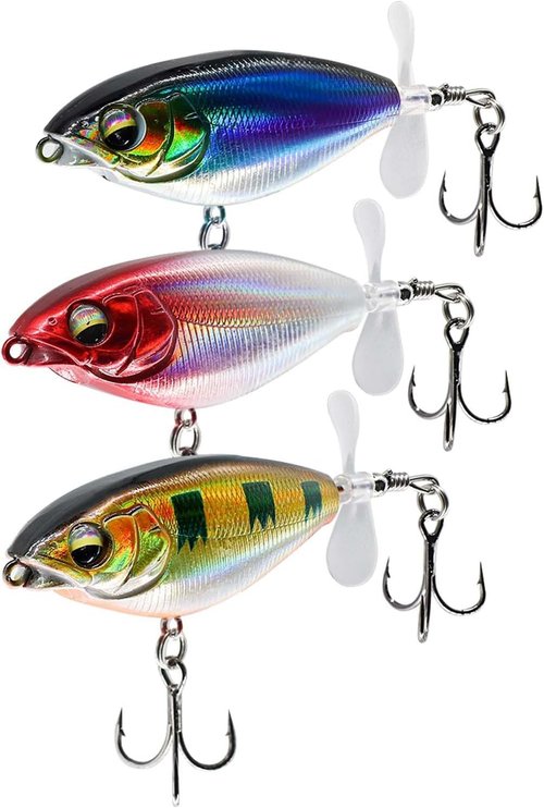 Top Floating Swimming Water Bass Fishing Lures,Fishing Lures with Propellers,Gifts for Men - Fishing Tools & Fishing Bait & Catfish Bait & Trout Lures & Swimbait (Set-1)