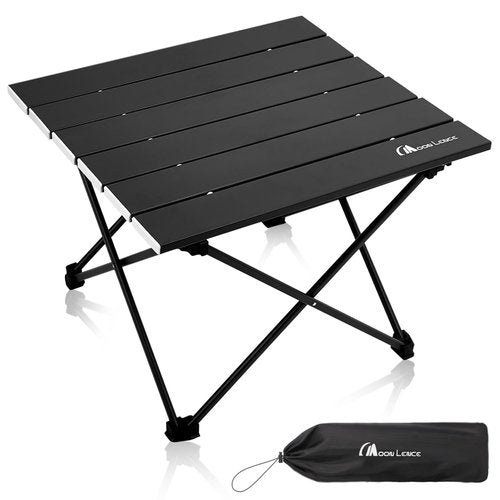 MOON LENCE Folding Beach Table, Small Folding Table, Outdoor Ultralight Aluminum Camping Table, Portable Compact Backpacking, Travel Table for Beach, Picnics, Cooking, Hiking