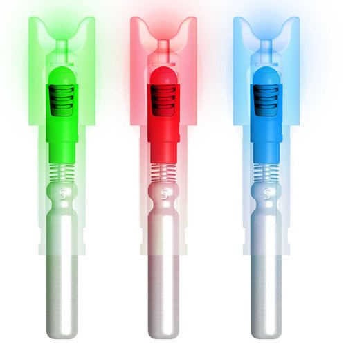 Linpeng 6PCS Crossbow Lighted Nocks for Bolts with .285”/.297”/.300”/.305” Bushings with ON/Off Switch LED Arrow Nocks (Green)