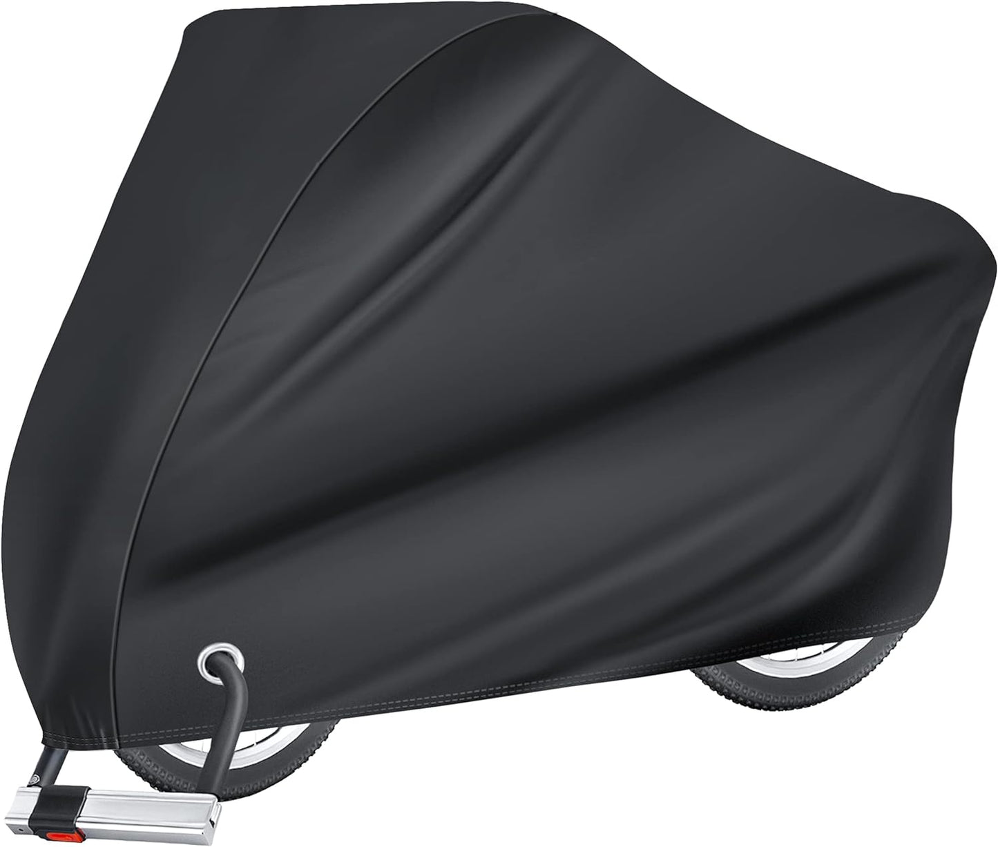 Puroma Bike Cover for 1 bike, Outdoor Waterproof Bicycle Covers Rain Sun UV Dust Wind Proof with Lock Hole for Mountain Road Electric Bike (Basic Black)