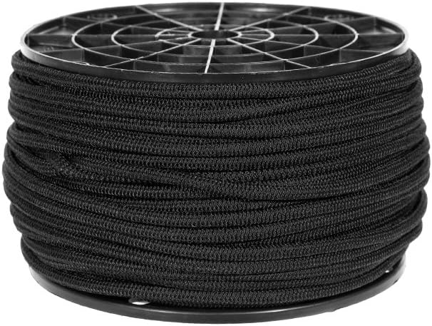 Paracord Planet Black Diamond Weave Shock Cord - Available in 1/8, 3/16, 1/4, 3/8, 1/2, and 3/4-inch Diameters - Various Lengths