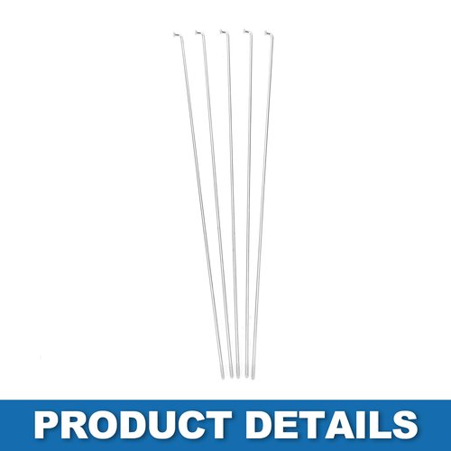 A ABSOPRO Bike Bicycle Spokes 14G 225MM Mountain Bike Spokes Carbon Steel Silver Tone 36Pcs
