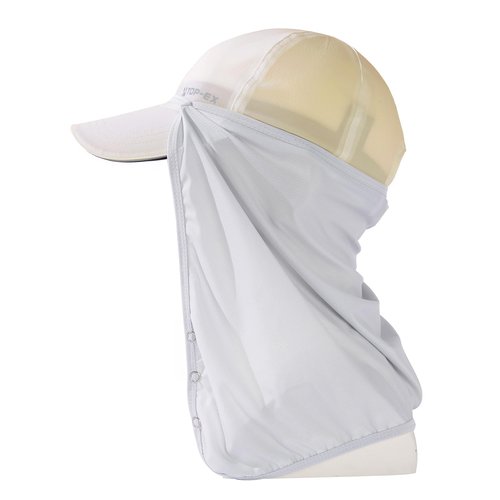 TOP-EX XL XXL Oversized Men Waterproof Beige Running Hydro Cooling Hat Detachable UV Sun Protection Neck Drape Baseball Cap for Large Heads
