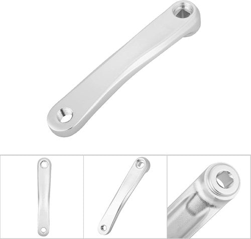 Crank Arm, Crank Shaft Replacement Mountain Aluminum Alloy Left Hand Arm Horizontal Taper (Silver- Hole) Arm Parts for