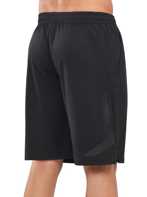 NORTHYARD Men's 10" Athletic Basketball Shorts with Zipper Pockets Quick Dry Lightweight Running Workout Gym Tennis Shorts Black XL
