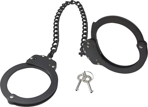 Double Lock Handcuffs, Adjustable Heavy Duty Steel Wrist Cuffs with 2 Keys & Handcuffs Holster in Police Edition Professional Grade