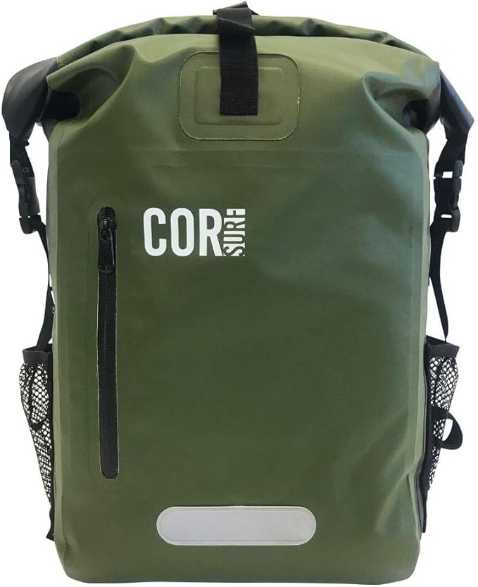 Waterproof Backpack with Laptop Sleeve | Heavy Duty Hiking, Kayak Dry Bag Backpack | Roll-Top Closure (40L Green)