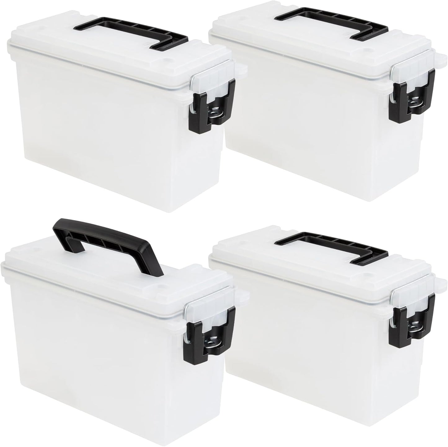 Sheffield 12629 Ammo Storage Box, Stackable .30 Cal Field Boxes, Water and Dust Resistant, Lockable Storage Box with Handle, Secures Hunting Gear, Supplies, and Bullets, Made in USA, Black, 1-Pack