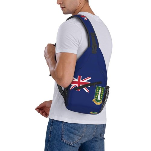 PVTIONXIE Virgin Islands Flag Sling Backpack for Women Men, Chest Bag Daypack Crossbody for Travel Sport Running Hiking