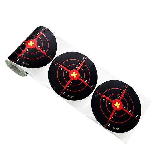 PISTEP Splatter Shooting Targets 6 Inch Reactive Paper Target Stickers 100 Self Adhesive Target Roll for BB Gun, Pellet Gun, Airsoft, Rifle Indoor and Outdoor Shooting Range