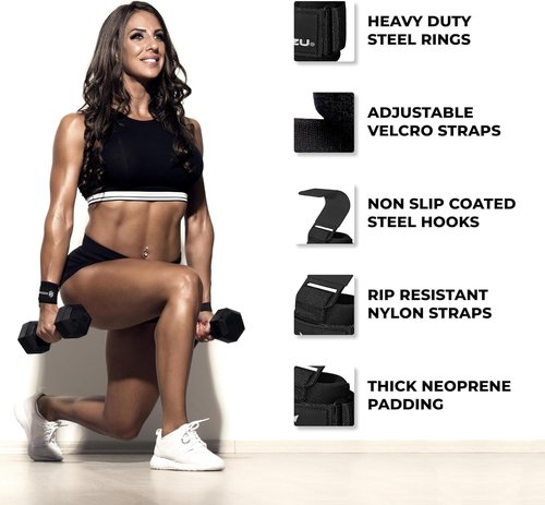 GODBOD Weight Lifting Hooks for Men and Women – Heavy-Duty Wrist Support with Non-Slip Steel Hooks, Adjustable Straps for Deadlifts, Pull-Ups, Rows, and Strength Training – Ideal Gym Accessory for Powerlifting and Bodybuilding