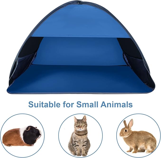 Pop Up Beach Sun Shelter, 1 Pack Foldable Tent for Anti-UV Mini Head Tent for Outdoors Camping Picnic, Black Glue Blue