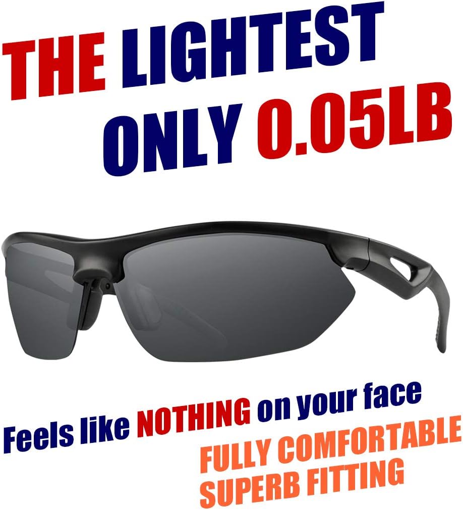 O2O Polarized Sport Sunglasses Wrap Around for Men Women Youth Teens Biking Driving Golf Baseball Cycling Fishing Running