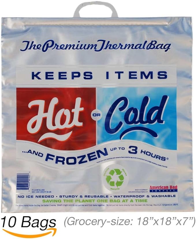 Thermal Cooler, Grocery Size, White