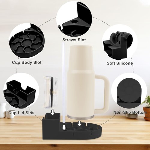 SISAYWEY Water Bottle Drying Rack, Silicone Tumbler Drying Rack, Baby Bottle Dryer Holder, Cup Dryer for Stanley 20/30/40 oz, Mugs, Glasses