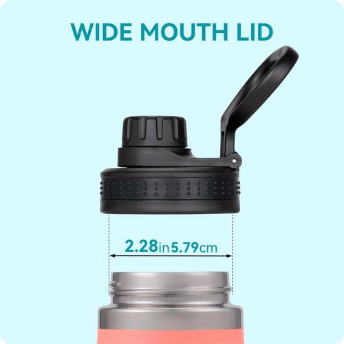 Soledea Spout Lid for Hydro Flask Wide Mouth Sport Water Bottles, Replacement Lid Chug Lid for 12 oz-64 oz Water Bottles with 2.28 inch Wide Mouth