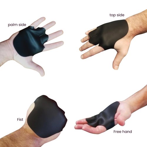 RMM PRO Grip Pad - Non-Slip Reversible Hand Protection for Weightlifting, MMA, And Extreme Sports - Gym Grip Pads - Ideal For Combatting Grip Fatigue (Men's Blue Grip Pads)