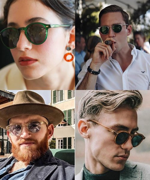 SJBNCai Retro Round Sunglasses for Women Men Polarized Vintage Style Round Sunglasses UV Protection Eyewear Outdoor