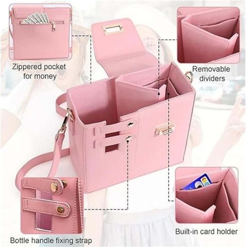 2025 New Stanley Purse Cup Holder Bag Crossbody Water Cup Storage Bag Portable Cups Purses Stanley Cup Purse Holder 40 Oz (Blue)