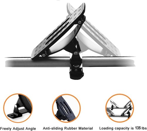 135LB Kayak Saddle, Aluminum Rustless Kayak Roof Rack with 1.5" Width Tie Down Straps for Carrier Canoe Boat Paddle Board Surfboard, to Mount on Car SUV Truck Crossbar