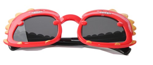 Dinosaur Cartoon Sunglasses for Kids Aged 2-6,UV Protection Secure Fit for Outdoor Adventures,Dark Lenses Red Black