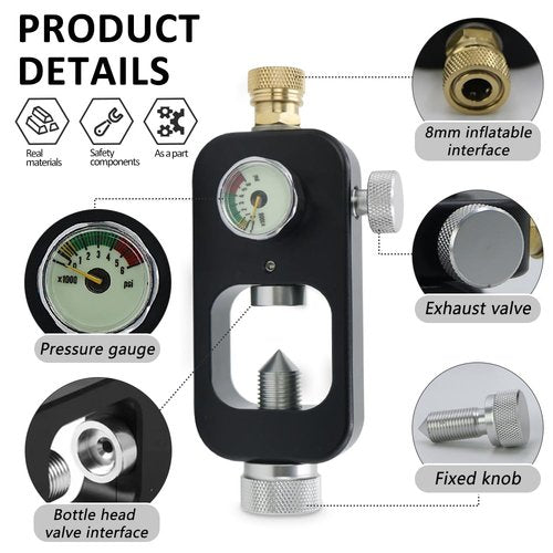 Wazusogok DIN Valve Scuba Adapter and PCP Paintball Fill Adapter,Paintball Scuba Fill Station,High Pressure Gas Cylinder Refill Tool,High Pressure 4500 PSIwith Air Hose