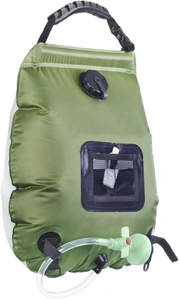 Solar Portable Shower for Camping 5 Gallon/20L - Solar Powered Camp Shower Bag with Switchable Shower Head and Detachable Hose for Camping, Backpacking, RV Travel