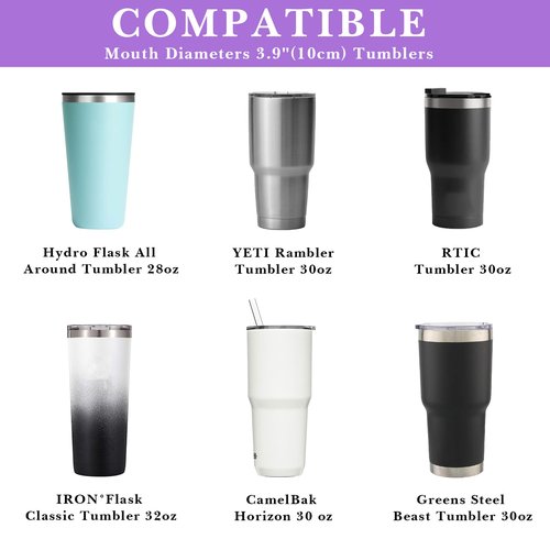 Linkidea Tumbler Carrier with Strap Compatible with YETI Rambler Tumbler 30oz, Iron °Flask Classic Tumbler 2.0 20oz/24oz/32oz, Waterbottle Sling Bag Holder Shoulder Strap, Light Purple