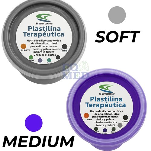 EQMED Therapeutic Hand Exercise Putty Set, 6 Resistance Levels, Non-Toxic Silicone for Hand Therapy, Stress Relief