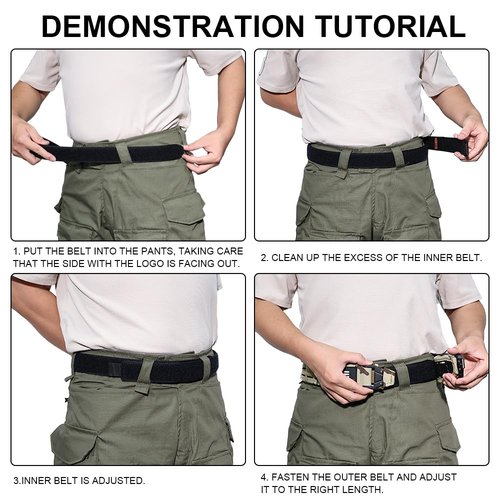 SINAIRSOFT Tactical Battle Belt,Dual Layer Combat Belt,1.75” Inner & 2.15” Outer Quick-Release Rigger MOLLE Belt