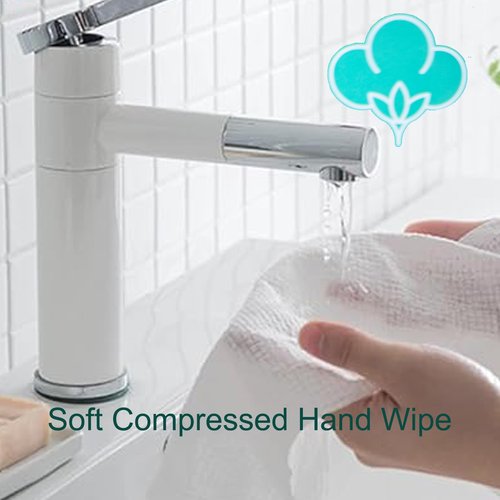 Compressed Towels 150 Packs - Expand in Seconds! Portable Face Towels for Travel, Camping, Gym & Makeup Removal - Reusable, Ultra Absorbent Cotton Washcloths (8x8in)