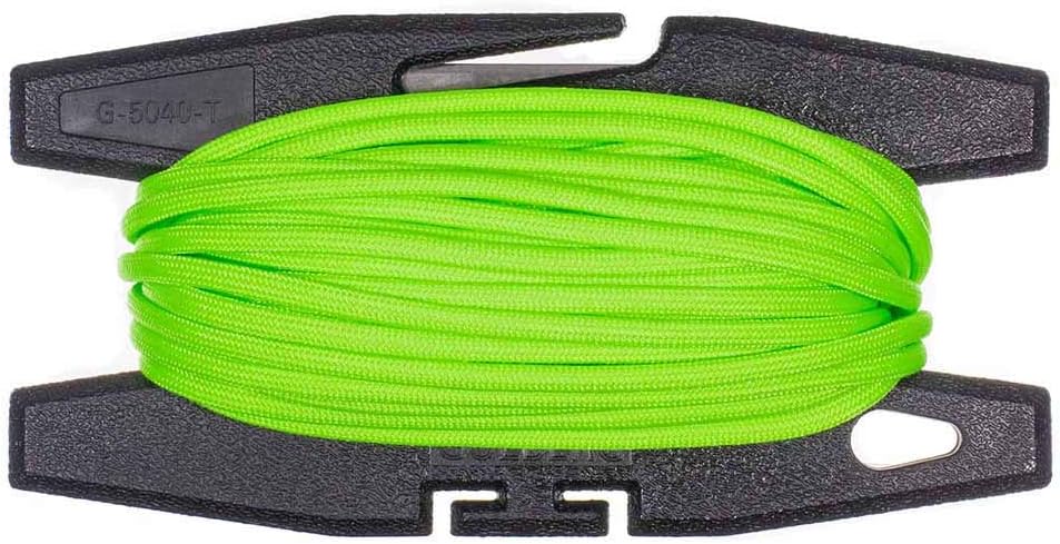 Paracord Spool Tool with 50 or 100 Feet of 550 7-Strand Parachute Cord - USA Made