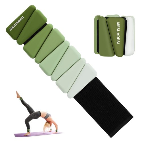 Wrist Weights for Women, Set of 2 Adjustable Ankle Weights Wearable Arm and Leg Wrist Weights for Walking Yoga Pilates Running Dance Gym 1Lb Each (Gradient Green)