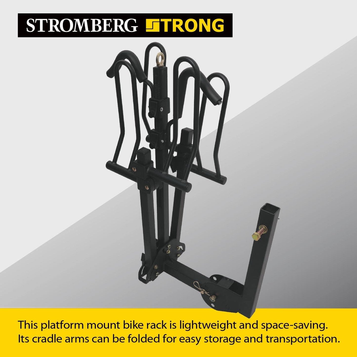 Stromberg Carlson BC-202BA 2-Bike Platform Style Hitch Mount Foldable Bike Rack with Bumper Adapter for 2" Hitch or RV Bumper