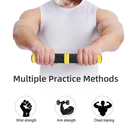 Twist Grip for Resistance Bar: Resistance Bar for Physical Therapy - Twist Grip Strength Trainer Hand Exerciser Bars Arm Wrist & Elbow Strengthener (Yellow-44lb)