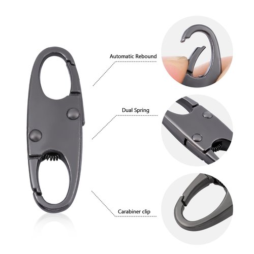 LCCHOLV 4PCS Zipper Clips Anti Theft - Double Opening Small S Carabiner Clip, Zipper Locks Anti Theft, Holding The Zipper Closed for Backpacks/Keychain/Luggage, Zipper Pull Replacement