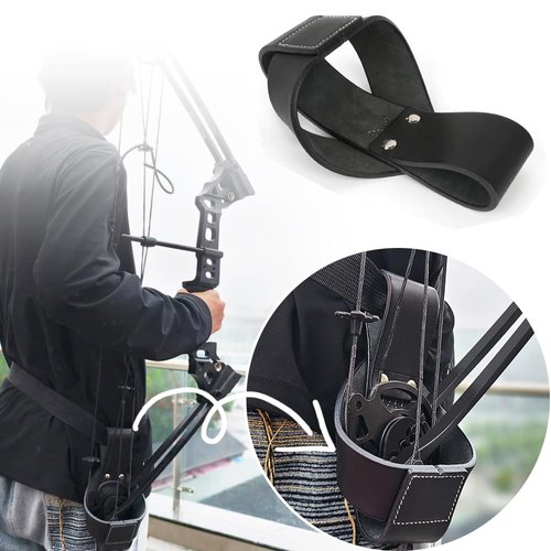 ZSHJGJR Compound Bow Belt Holder Bag Resting Standing Couch for Holding Compound Bow for Outdoor Hunting & Target Shooting Competition Accessories (Black)