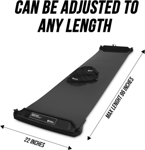 Better Hockey Extreme Slide Board - Portable IceHockey Training Aid, For Stamina, Endurance, Strength, Agility and Speed - Used by the Pros, Adjustable Length, With 3 pair of Booties, Size S, M, and L
